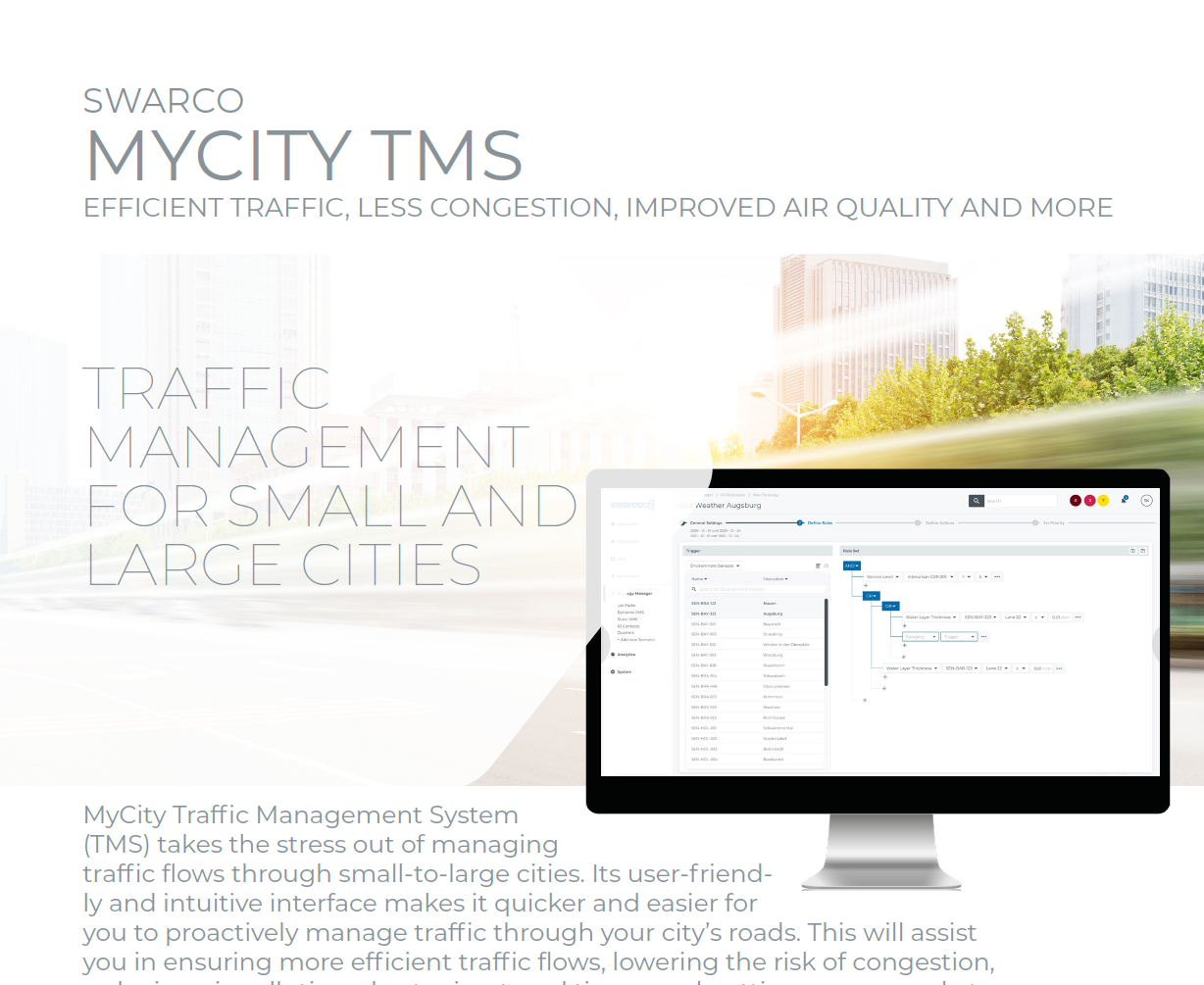 SWARCO MyCity Traffic Management System (TMS)